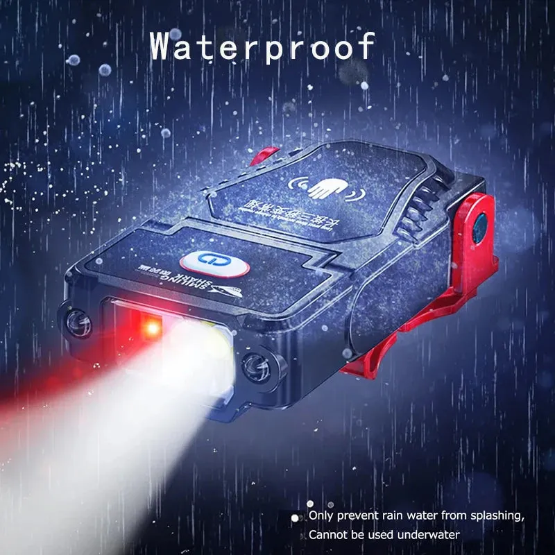 Portable LED Clip-On Cap Headlight with Motion Sensor, Adjustable Angle, USB Rechargeable Headlamp for Camping & Fishing