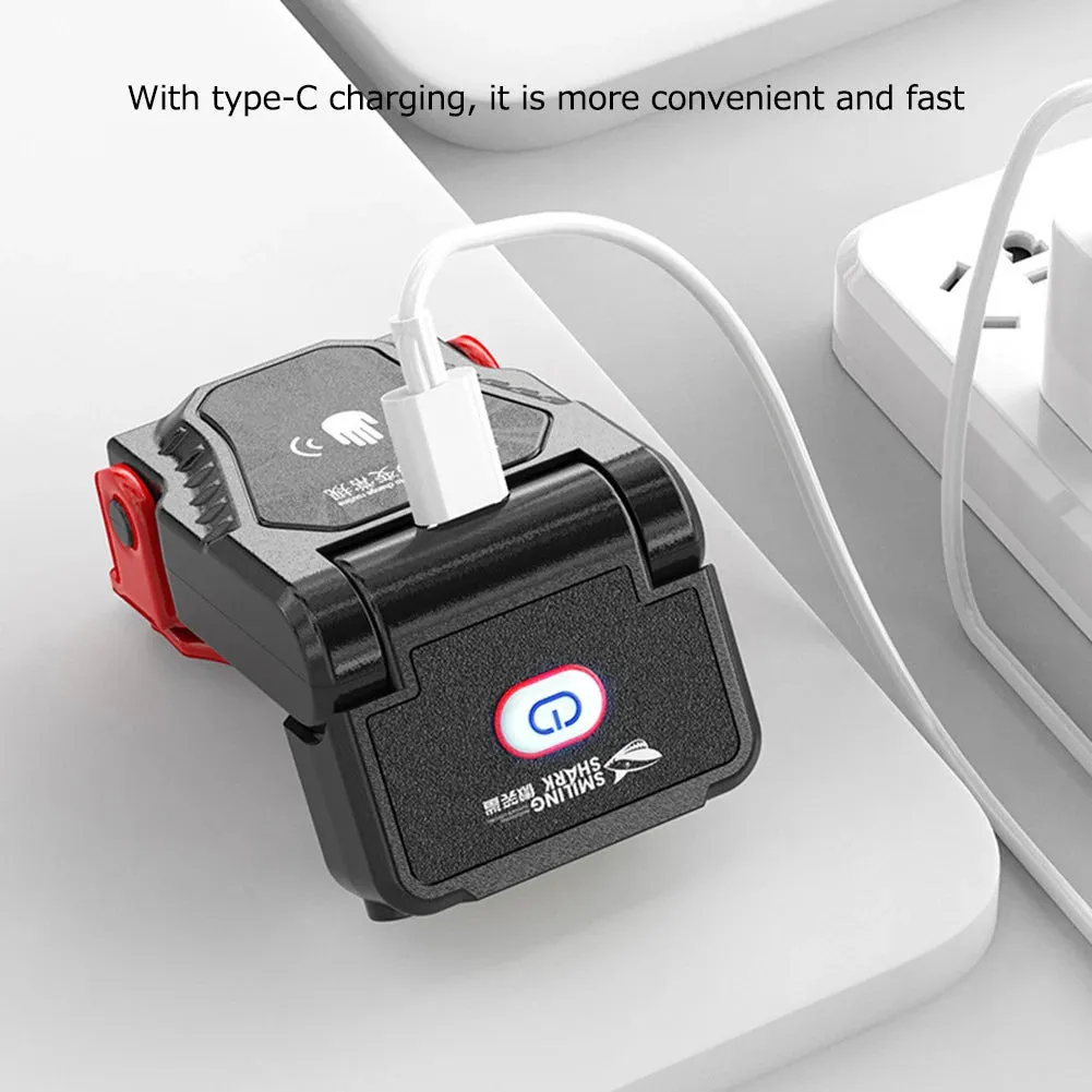 Portable LED Clip-On Cap Headlight with Motion Sensor, Adjustable Angle, USB Rechargeable Headlamp for Camping & Fishing