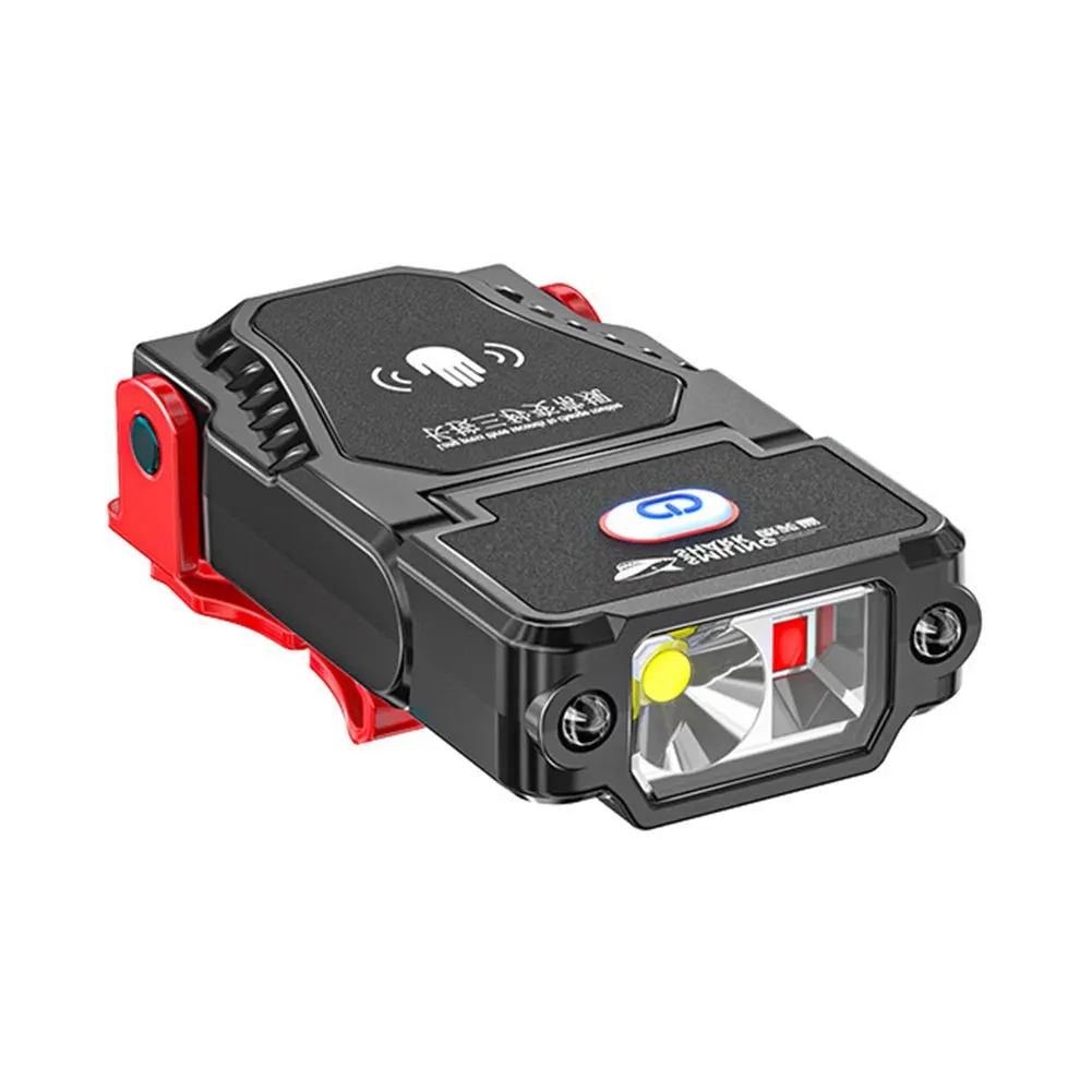 Portable LED Clip-On Cap Headlight with Motion Sensor, Adjustable Angle, USB Rechargeable Headlamp for Camping & Fishing