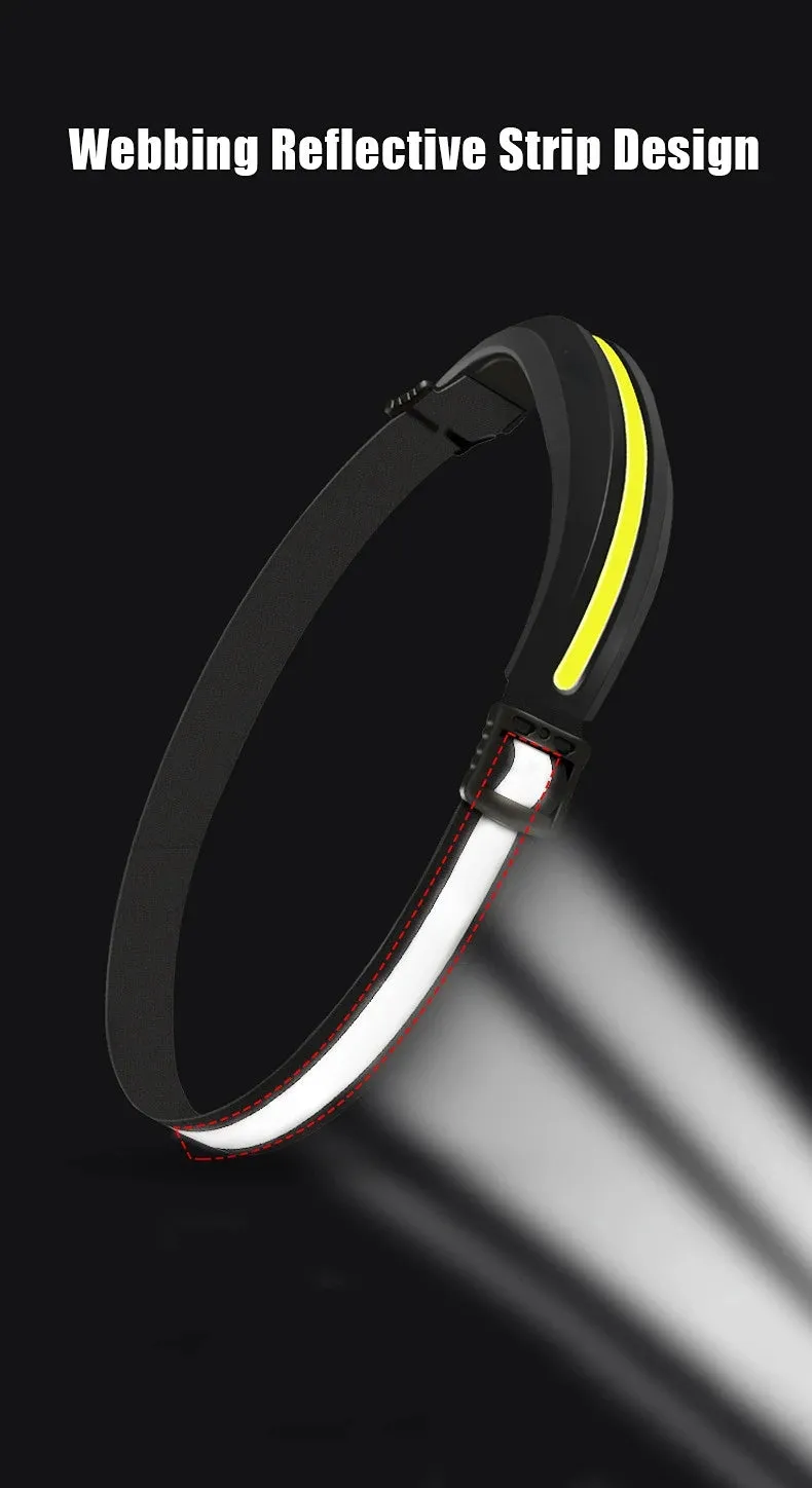 Portable LED Headlamp Dual Light Red/White for Camping Fishing Running Outdoor