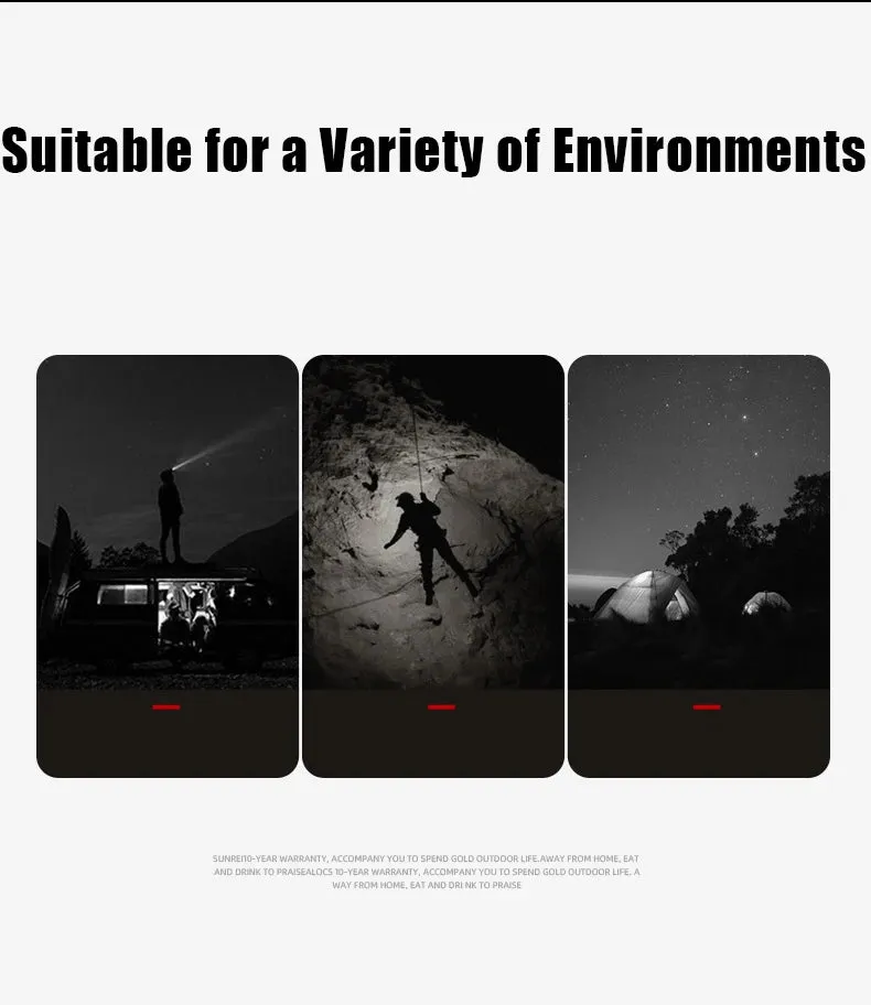 Portable LED Headlamp Dual Light Red/White for Camping Fishing Running Outdoor