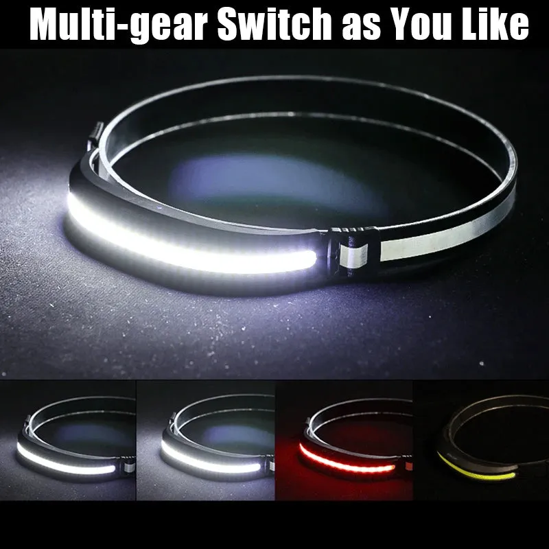 Portable LED Headlamp Dual Light Red/White for Camping Fishing Running Outdoor