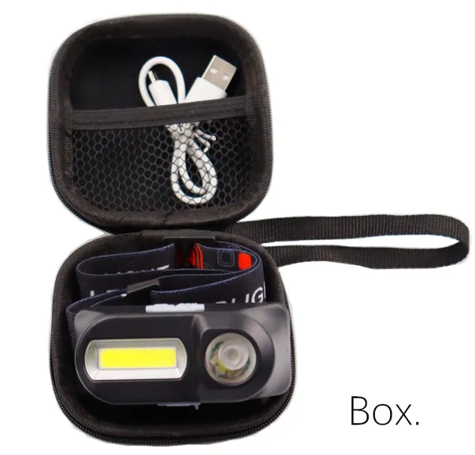 Portable mini XPE COB LED Headlamp USB Rechargeable