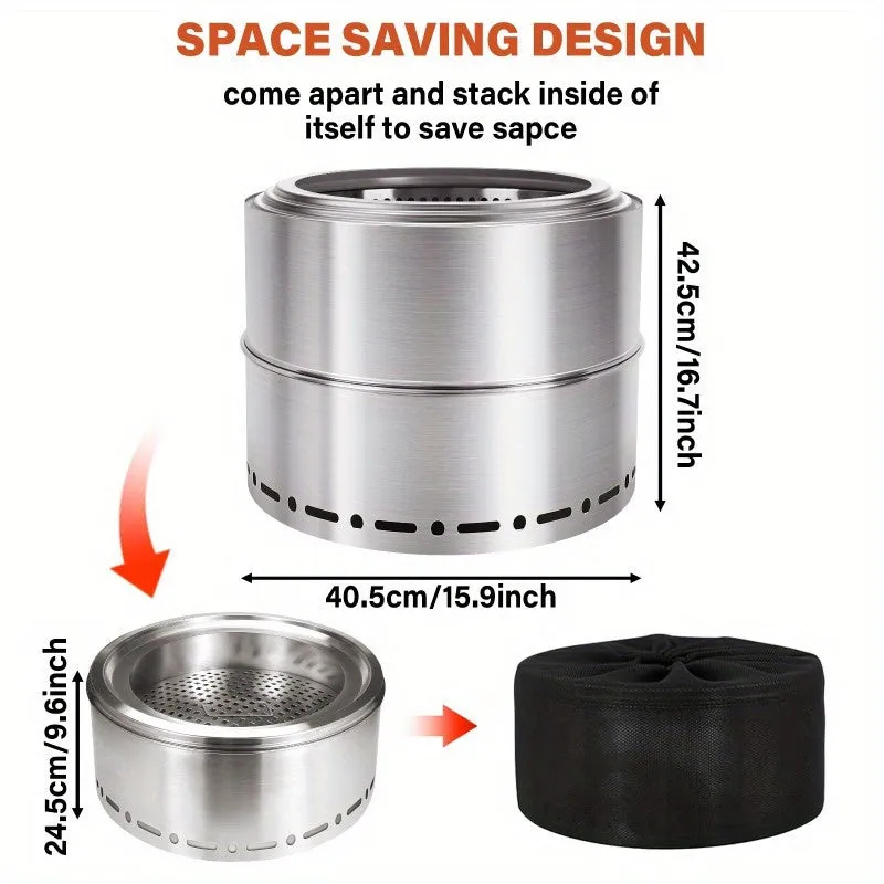 Portable Smokeless Split Stainless Steel Stove