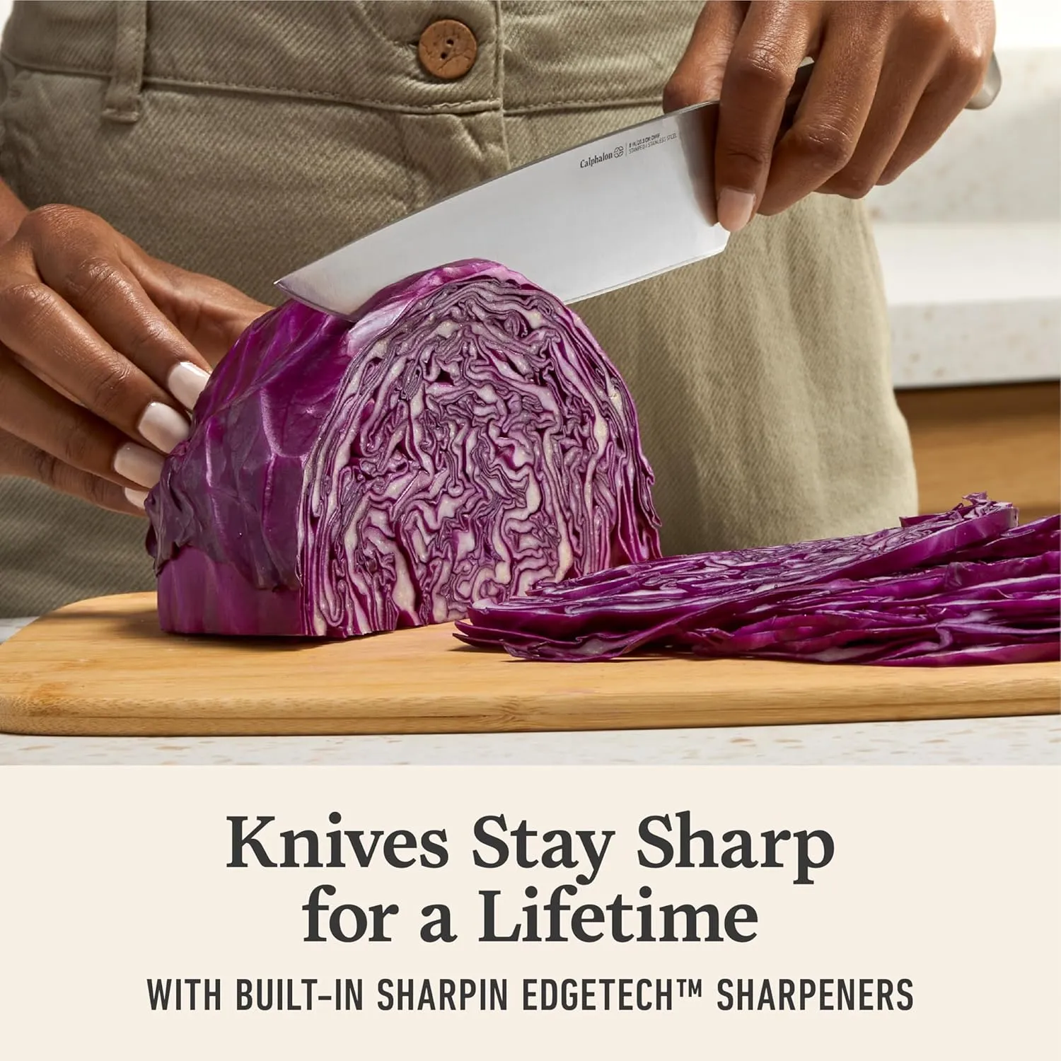Premier by Calphalon® 15-Piece Knife Set with SharpIN™ EdgeTech, Stainless Steel Handles