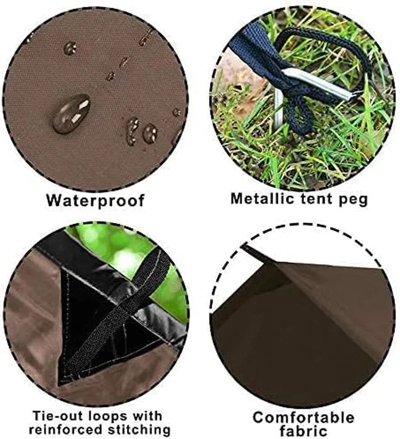 Pu Tent Tent Tarp Sunshade Picnic Camping Picnic Rain Tent Survival Camping Mat Mat Hammock Shelter Tarp, Global delivery Highly functional Tarp, Tarp Fly Waterproof