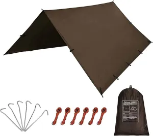 Pu Tent Tent Tarp Sunshade Picnic Camping Picnic Rain Tent Survival Camping Mat Mat Hammock Shelter Tarp, Global delivery Highly functional Tarp, Tarp Fly Waterproof