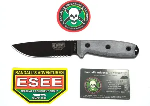 Randall's Adventure ESEE Model 4 Serrated Micarta Handle Knife ONLY 4S-KO