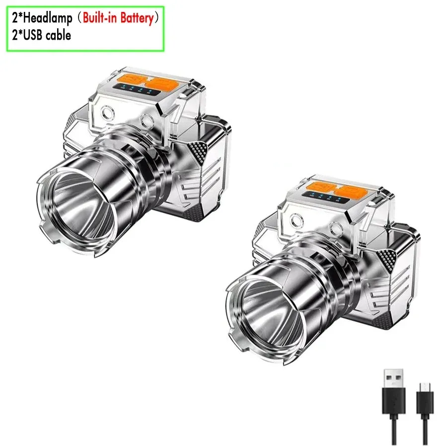 Rechargeable LED Headlamp Super Bright with 5 Modes Zoom Torch Head Lamp Motion Sensor Head Lights For Camping Running Cycling