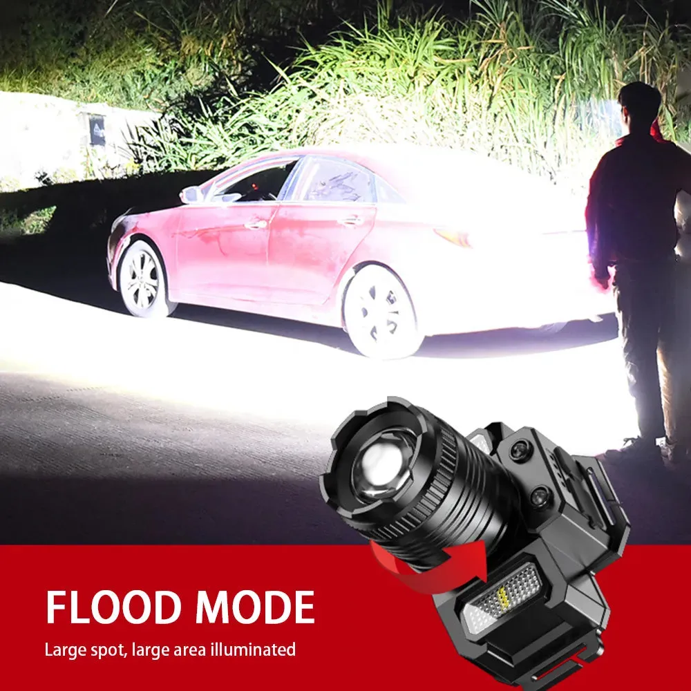 Rechargeable LED Headlamp Super Bright with 5 Modes Zoom Torch Head Lamp Motion Sensor Head Lights For Camping Running Cycling