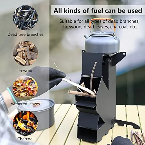 Rocket Stove Rocket Stove for Cooking Portable Wood Mini Burning Stove