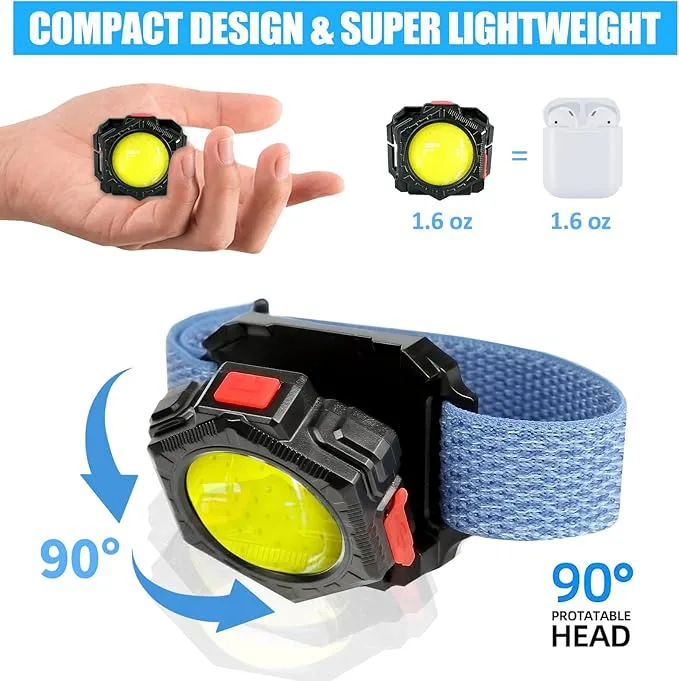 Running Lights with 3 in 1 Fanny Pack, 1000Lumens Super Bright COB Light of Headlamp, Wrist Flashlight, Waist Light with Adjustable Large Fanny Packet for Running, Walking, Hiking at Night(3 Pack)