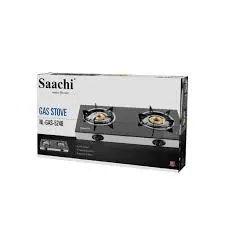 Saachi Double Burner Glass Gas Stove – Sleek, Portable & Efficient Countertop Cooking Solution