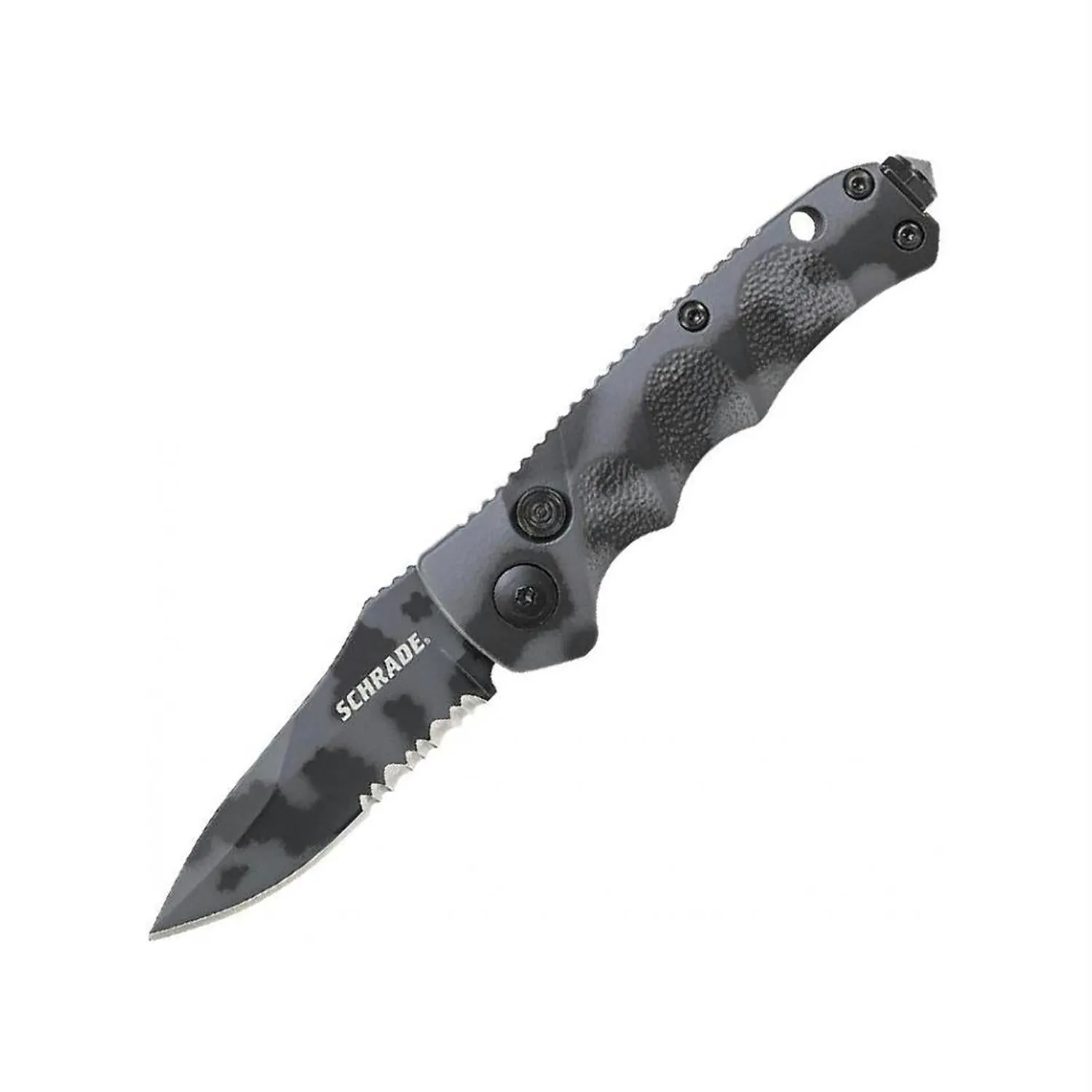 Schrade Mini Push Button Folding Knife PS Drop Point Blade