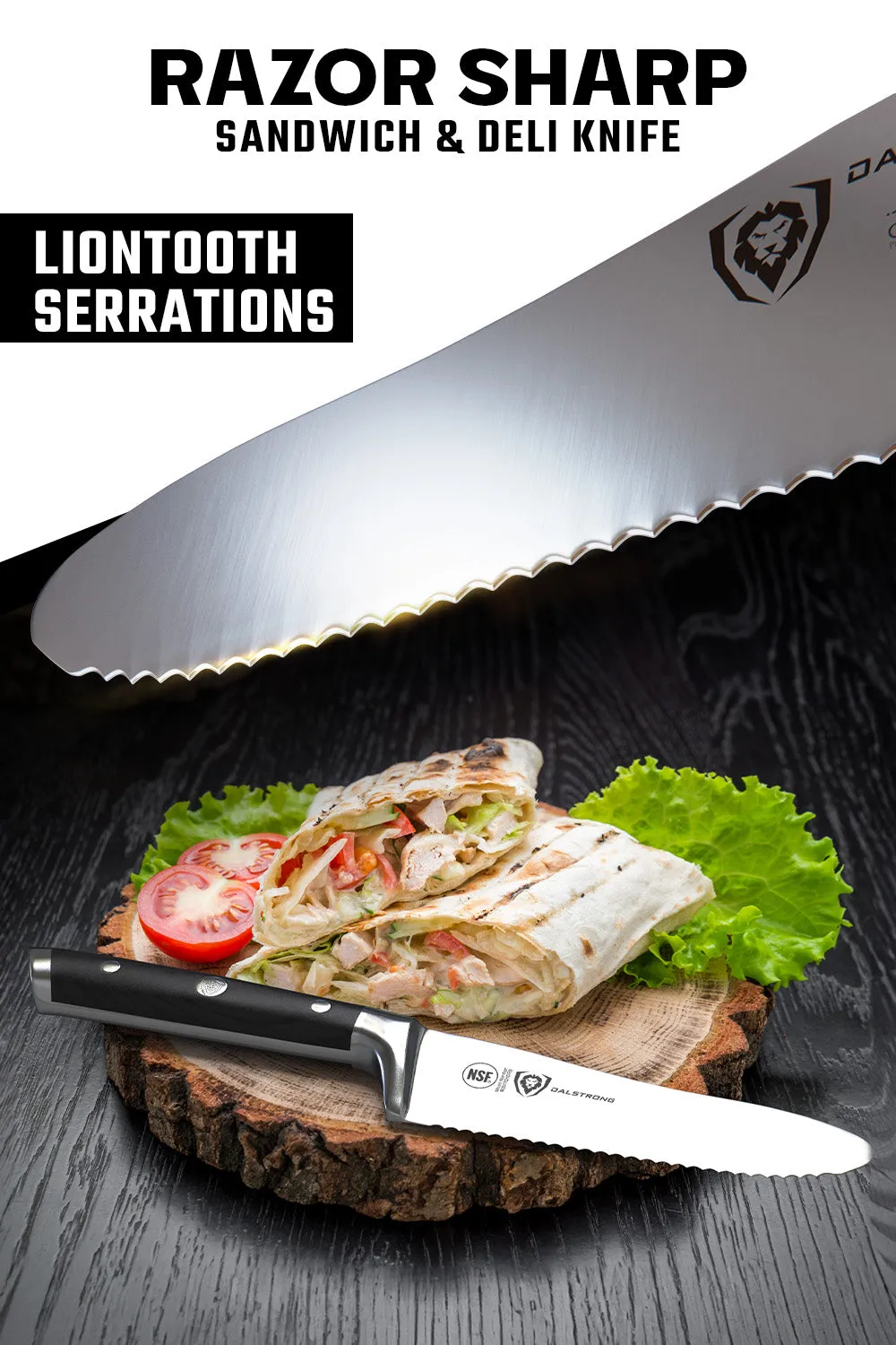 Serrated Sandwich, Deli & Utility Knife 6" | Gladiator Series | NSF Certified | Dalstrong ©