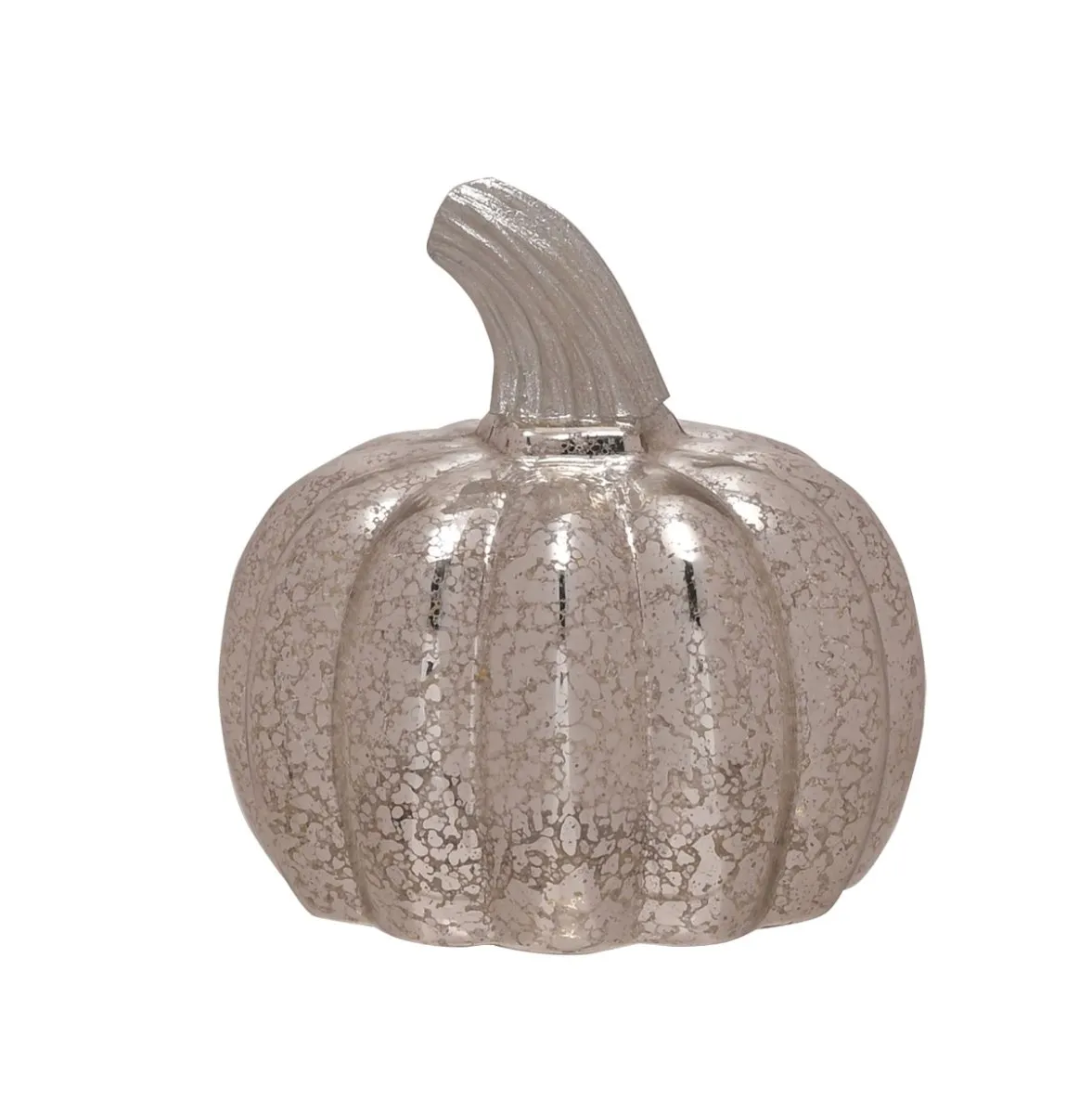 Silver Pumpkin LED Lantern - Small