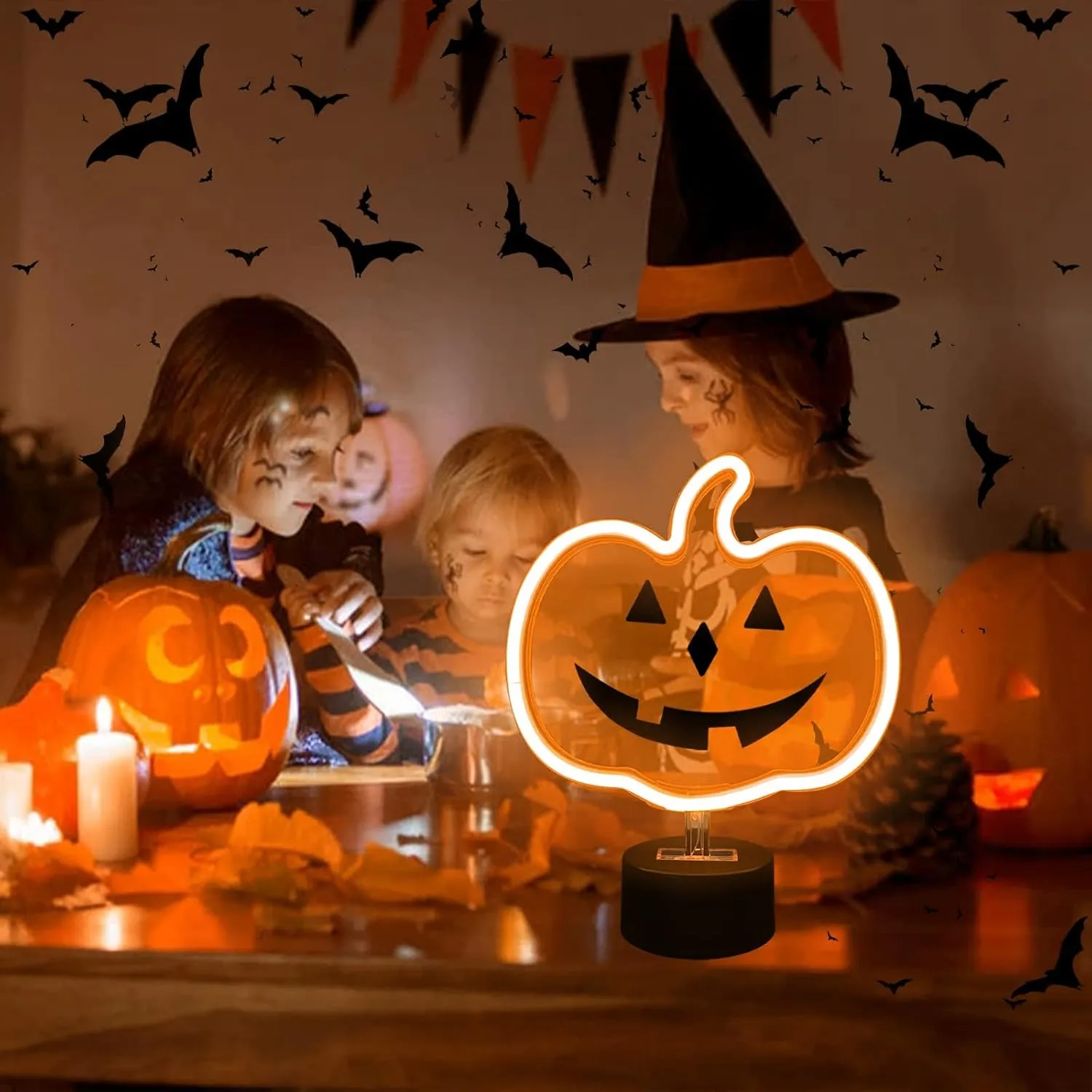 Simple Jack-O-Lantern Pumpkin LED Neon Sign