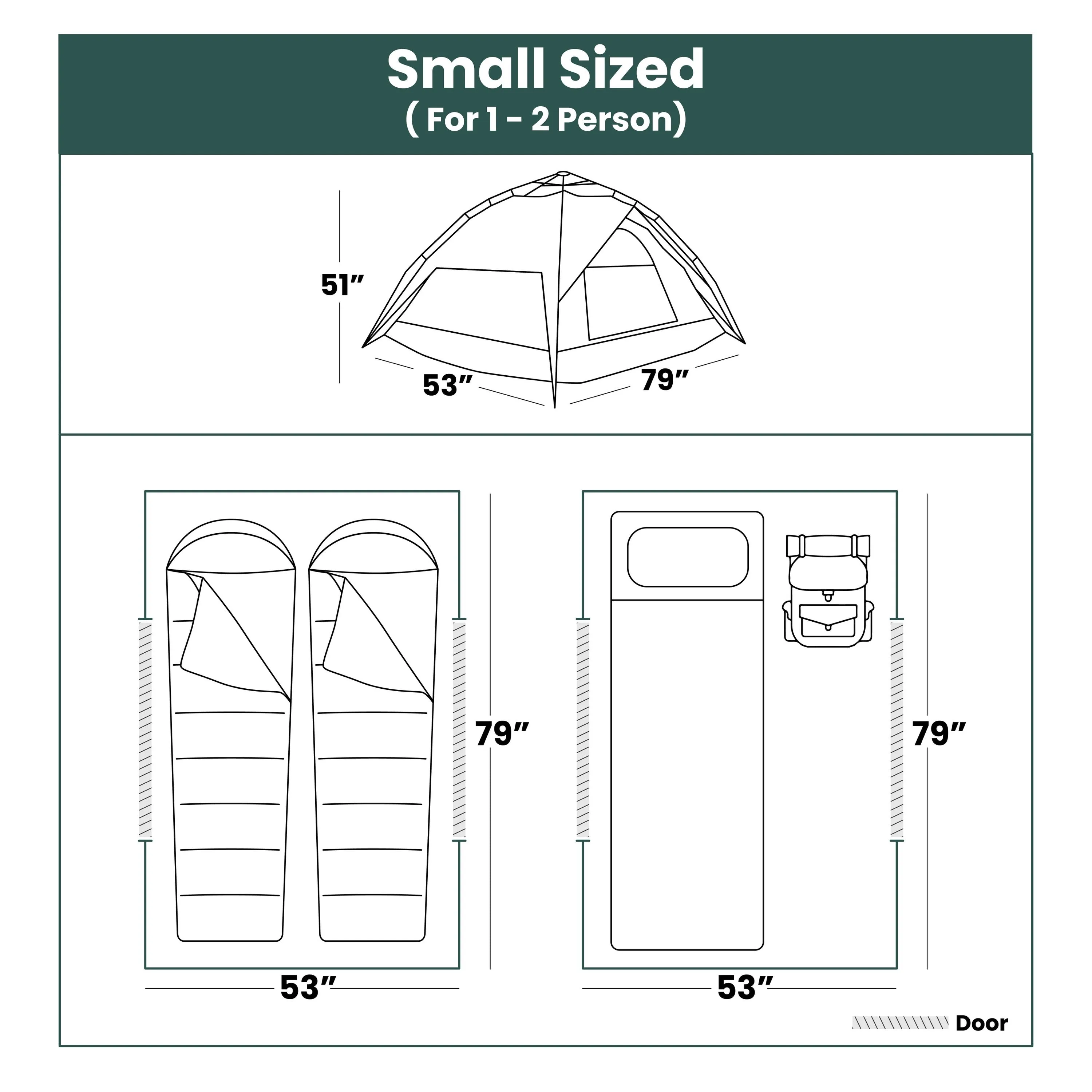 Small-Sized 3 Secs Tent   FREE Camping Tarp (For 1-2 Person, US)