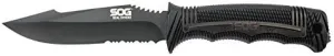SOG Specialty Knives & Tools SEAL Strike Fixed Partially Serrated Blade Knife with Black TiNi, 4.9-inch Blade and Deluxe Sheath - SS1003 Color: Black TiNI Style: Deluxe Sheath, Model: SS1003-CP, Outdoor & Hardware Store