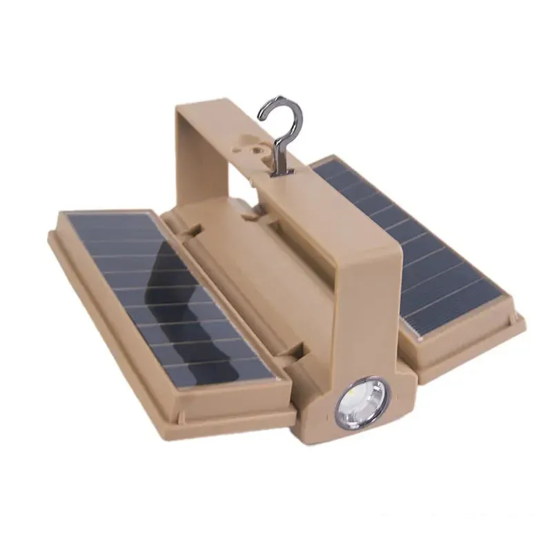 Solar Power LED Camping Lamp 90° Folding Portable Flashlight Lantern