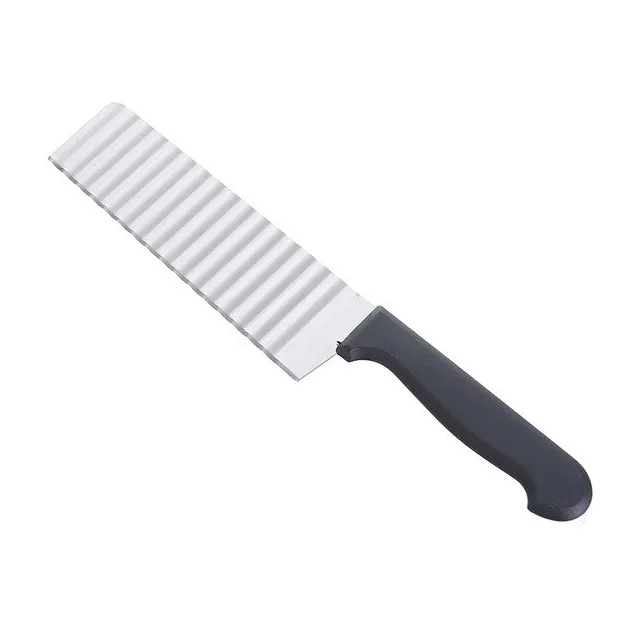 Stainless Steel Chef Knife Potato French Fry Vegetable Cutting Knife Serrated Blade Tools