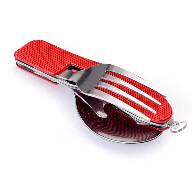 Stainless Steel foldable cutlery 4 In 1 Outdoor Picnic Tableware