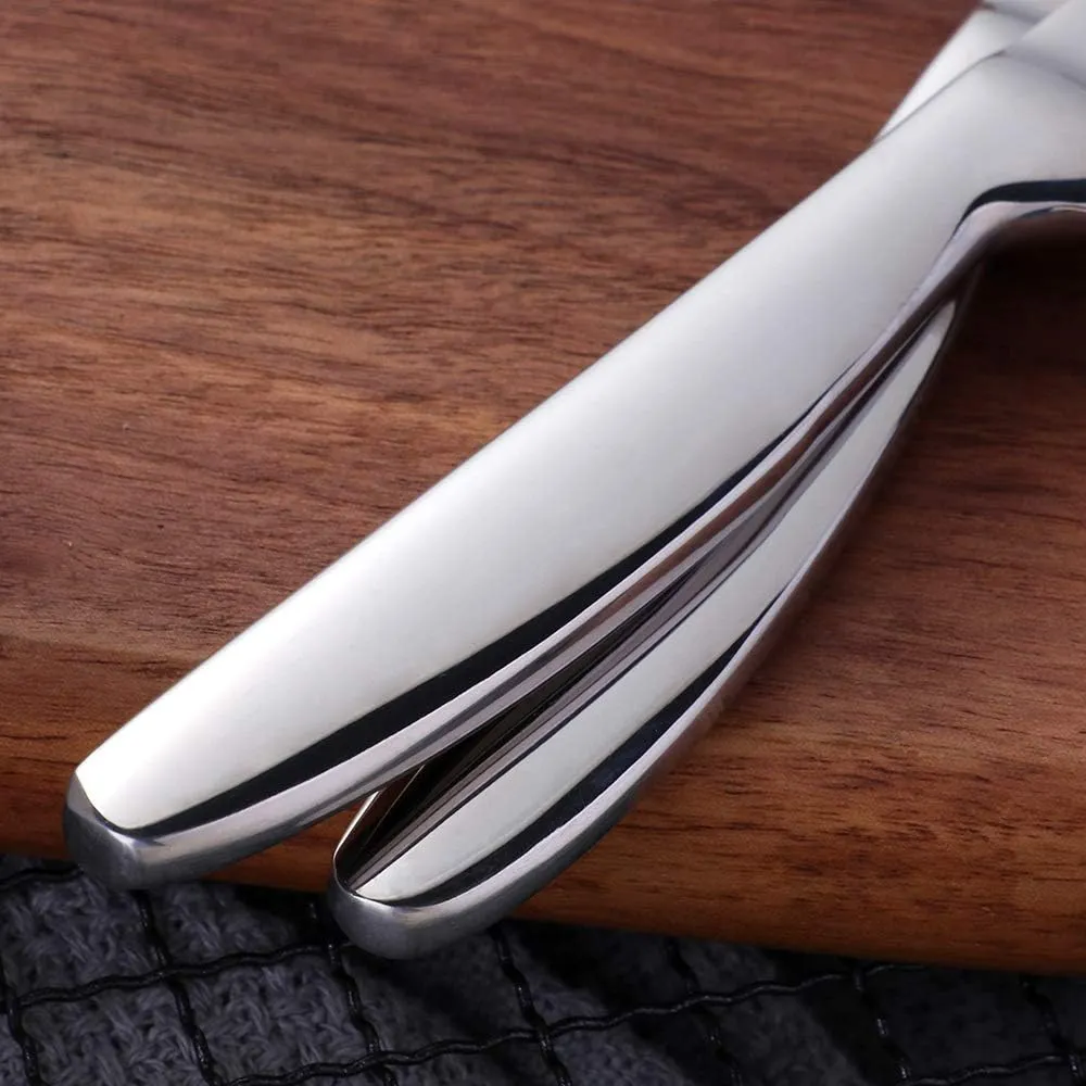 Stainless Steel Steak Knives set of 8 Serrated Steak Knife Sets with Sharp Blade, 8.66 Inches(22 CM) Silverware Cutlery Table Knives for Steak (Silver)