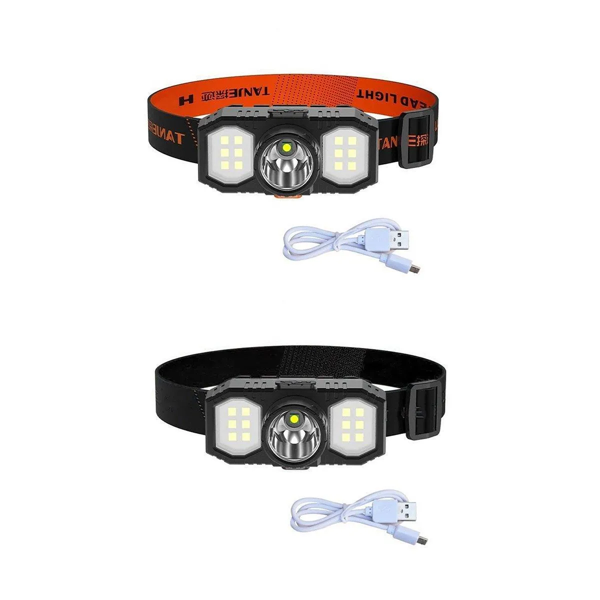 Super Bright Outdoor Head Headlight LED USB Rechargeable Headlamp Camping Fish