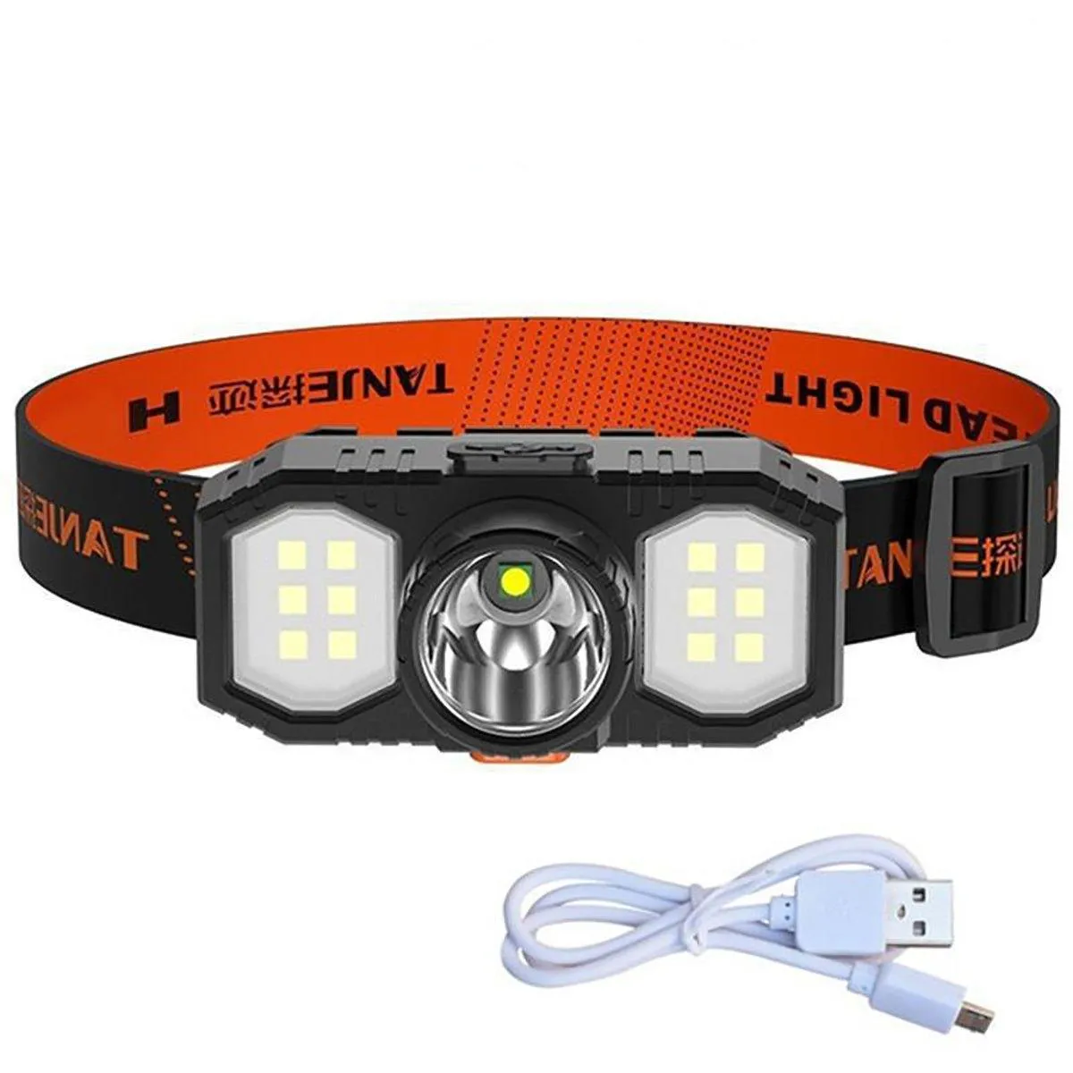 Super Bright Outdoor Head Headlight LED USB Rechargeable Headlamp Camping Fish