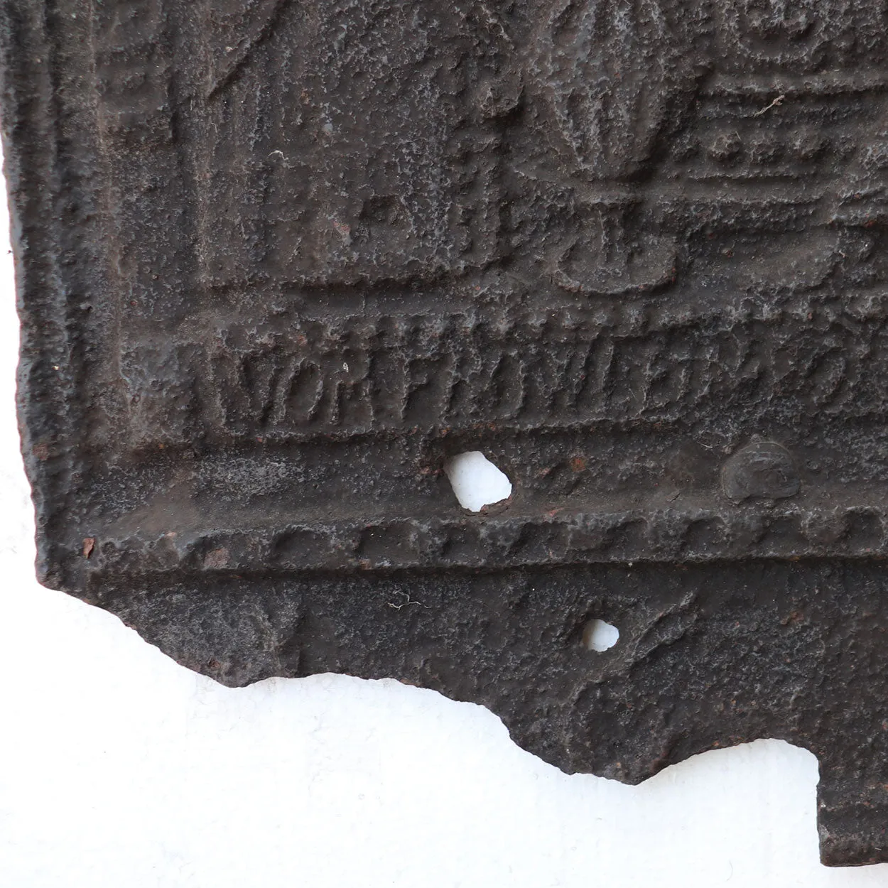 Swedish Baroque Cast Iron Fireplace Stove Plate Panel