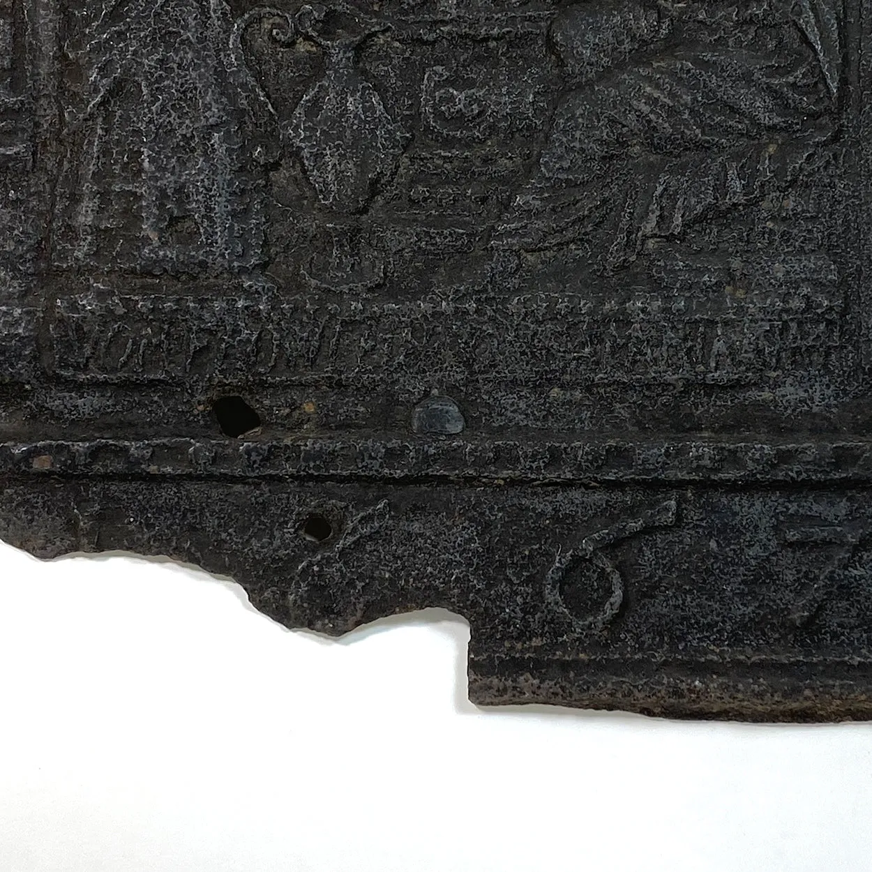 Swedish Baroque Cast Iron Fireplace Stove Plate Panel