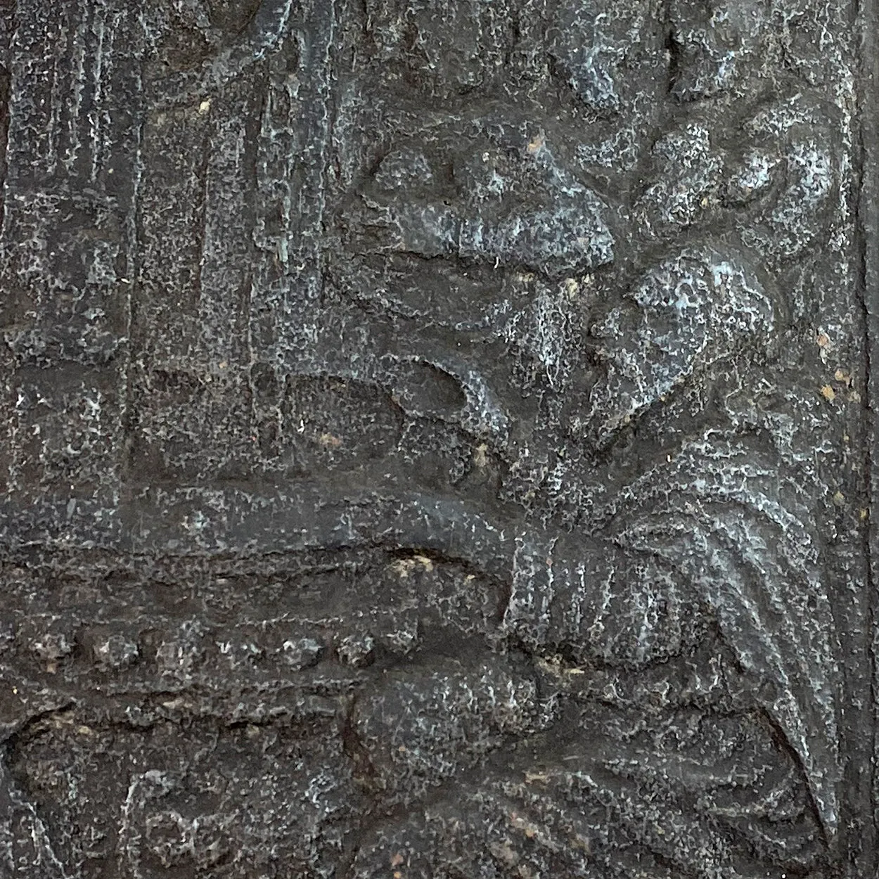Swedish Baroque Cast Iron Fireplace Stove Plate Panel