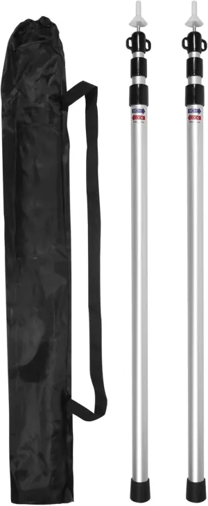 Tarp Poles, Telescoping Tent Poles, Ultra-Lightweight Portable Aluminum Sun Shade Poles That Extends Up to 7'6",Suitable for Camping, Tent, Awning, Beach Shelter(2 PCS)