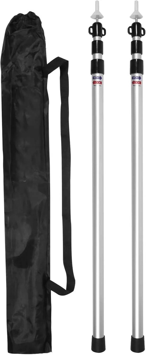 Tarp Poles, Telescoping Tent Poles, Ultra-Lightweight Portable Aluminum Sun Shade Poles That Extends Up to 7'6",Suitable for Camping, Tent, Awning, Beach Shelter(2 PCS)