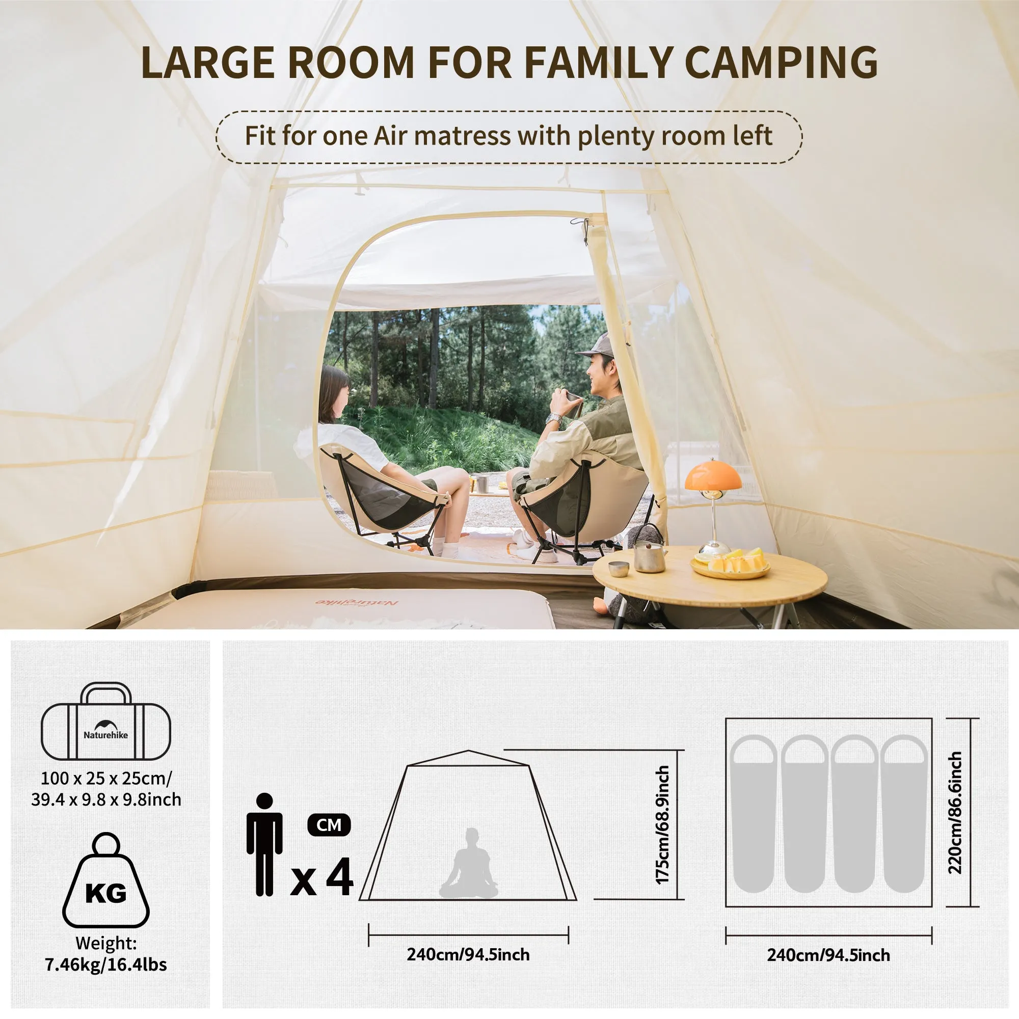 Tent Hall Upf Naturehike (With Men Ango Pole) Timeless Value-packed 50  For Up Pop 4