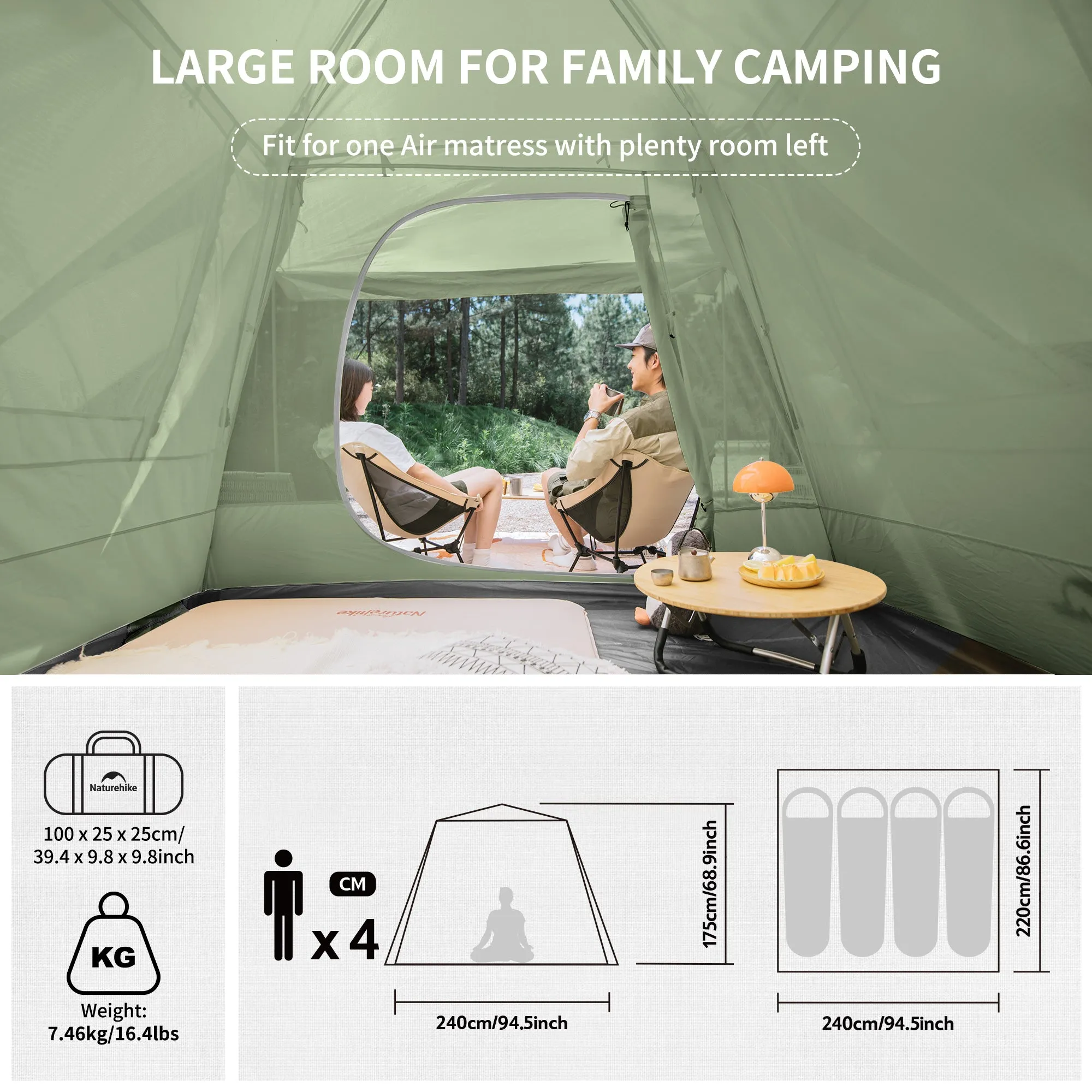 Tent Hall Upf Naturehike (With Men Ango Pole) Timeless Value-packed 50  For Up Pop 4
