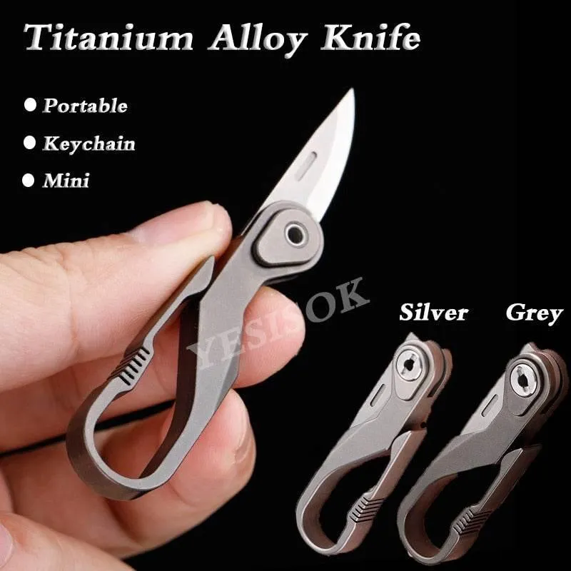Titanium Keychain Knife - Mini Foldable Outdoor Tool