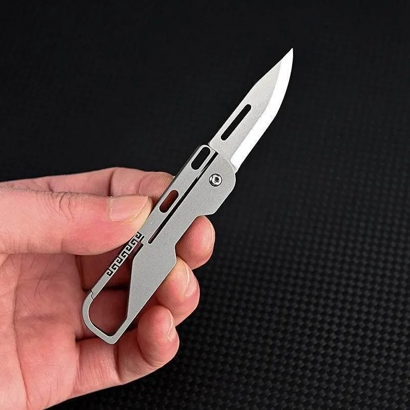 Titanium Keychain Knife - Mini Foldable Outdoor Tool