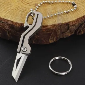 Titanium Keychain Knife - Mini Foldable Outdoor Tool