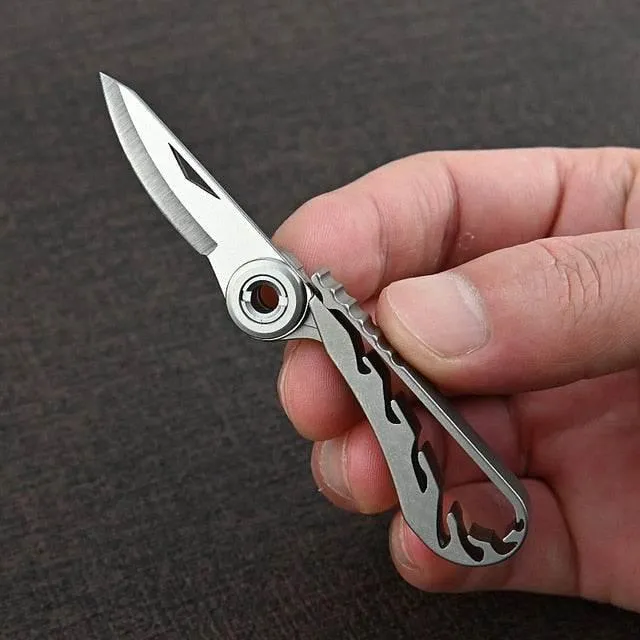 Titanium Keychain Knife - Mini Foldable Outdoor Tool