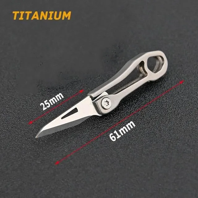 Titanium Keychain Knife - Mini Foldable Outdoor Tool