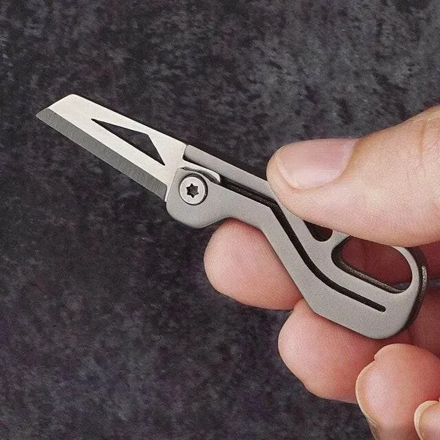 Titanium Keychain Knife - Mini Foldable Outdoor Tool