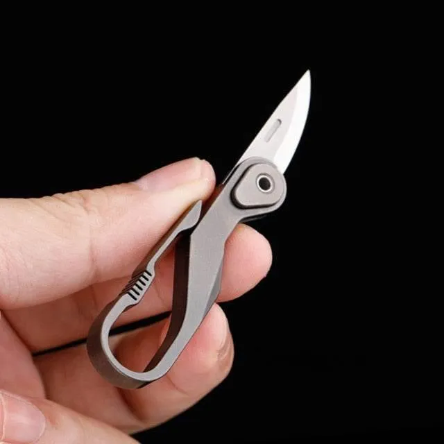 Titanium Keychain Knife - Mini Foldable Outdoor Tool