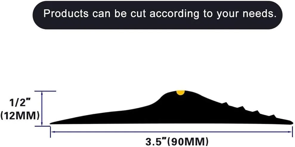 ToLanbbt 10Ft/3M Universal Garage Door Rubber Threshold Strip with 300ml Black Adhesive/Sealant, Weatherproof Seal Strip DIY Weather Stripping Replacement(Black)