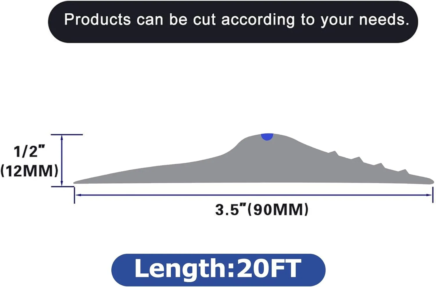ToLanbbt 20Ft/6M Universal Garage Threshold Seal Strip with 300ml Black Sealants/Adhesives, Garage Door Bottom Weatherproof Strip Rubber DIY Weather Stripping Replacement (Gray-Blue Line)