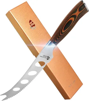 TUO Cheese Knife - Tomato Knife Serrated Knife 5.5" German knife Mutil-Use Pakkawood Handle Gift Box -Fiery Phoenix Series