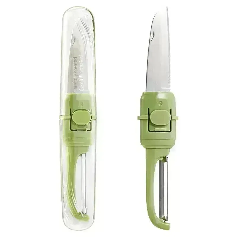Two-in-one Portable Home Folding Double Head Fruit Knife Peeler
