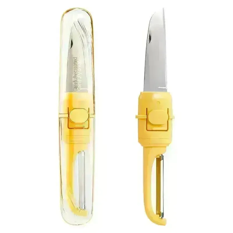 Two-in-one Portable Home Folding Double Head Fruit Knife Peeler