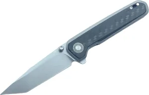 TWO SUN TwoSun Folding Knife TS473-14C28N-StoneWash Titanium/Carbon Fiber Handle Tool, Black