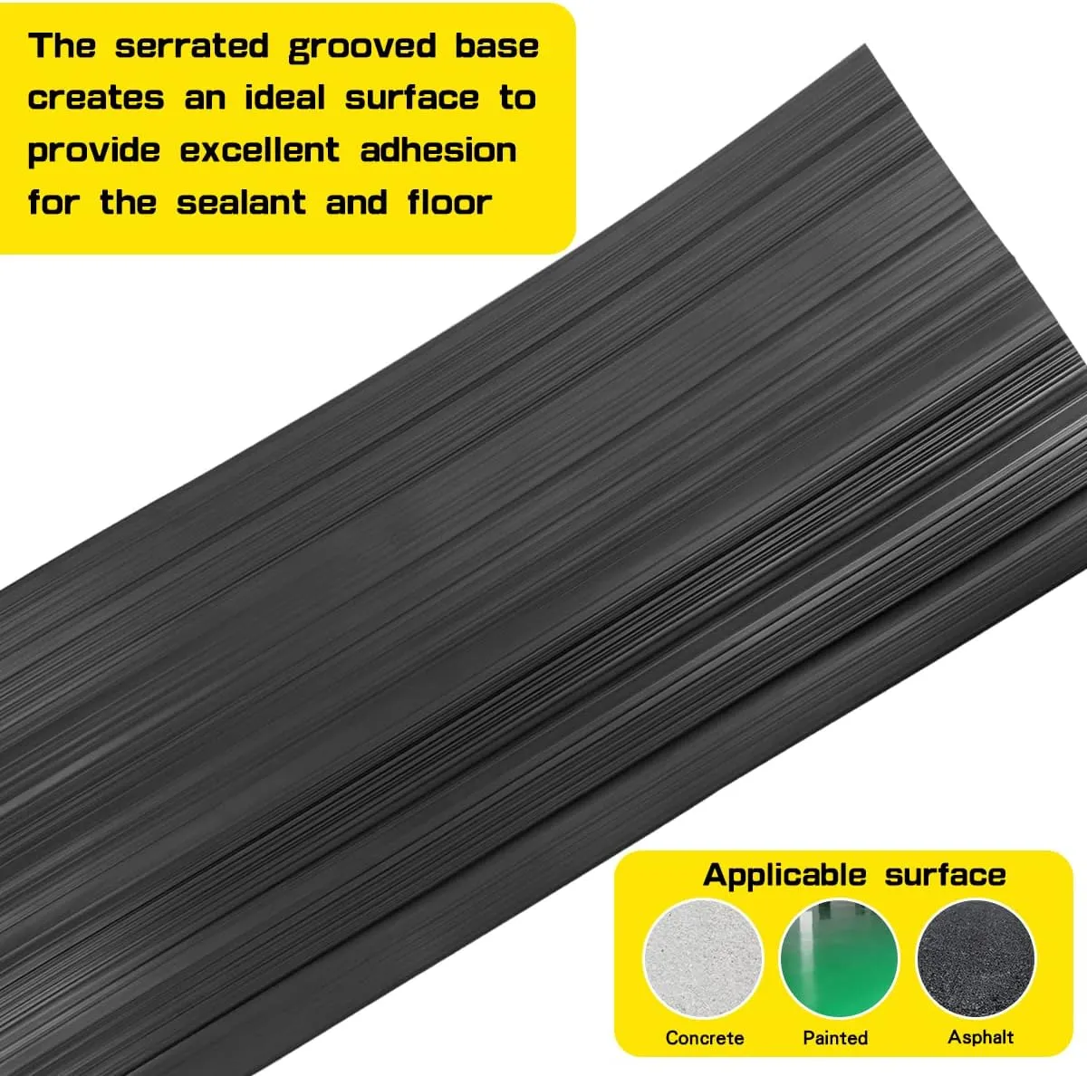 Universal Garage Door Bottom Threshold Seal Rubber Strip with Adhesives, DIY Weatherproof Weather Stripping Replacement (16FT, Black)
